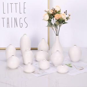 Goodsright Decor White Small Vase for Home Decor,White Ceramic Vase Set of 12,White Matte Boho Vase for Decorative Dried Flowers Pampas Grass Decoraitons,Dining Table Centerpieces Rustic Living Room Decor