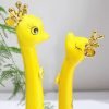Goodsright Decor Centerpieces for Office Home Kitchen Fashion Wedding Gift Creative Home Decorations Ceramic Craft Ornaments Wedding Gifts Artwork Simple Yellow Deer Pair Garden Decor Statues