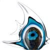 Goodsright Decor Blue Stripe Tropical Fish Glass Sculpture Home Tabletop Decoration, Christmas Birthday Gift