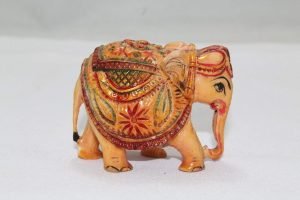 Goodsright Decor Indian Handicraft, Resin, Elephant Carved Painted Decorative Gift Item