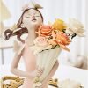 Goodsright Decor Flower Vase Modern Girl Figurine Plant Pot Flower Arrangement Dry Flower Stem Holder Living Room TV Cabinet Home Decoration Accessories Figurines - Pink 20x15x32cm