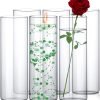 711cd8cAB9L._AC_SL1500 Goodsright Decor 6 Pcs Glass Cylinder Vases Bulk for Centerpieces Decorative Tall Cylinder Vase Floating Candle Holders Clear Flower Vase for Tables Wedding Party Home Formal Dinners Decorations (10 x 4 Inch)
