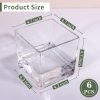 Goodsright Decor 6 Pack Square Glass Vases 5 x 5 x 5 Inch, Clear Cube Flower Vases for Centerpieces, Candle Holders for Wedding Party Home Decor