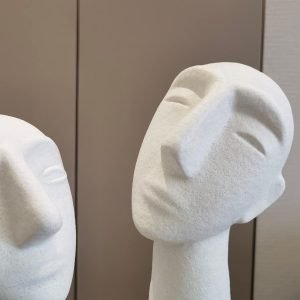 Goodsright Decor Abstract Statue for Home Decor, Ceramic Head Sculpture,Decorative Office White Figurine, Home Decorations for Living Room Shelf Decor Accents, 14 Inch