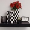 Goodsright Decor Large Checkered Vase, Modern Home Decor, Decorative Ceramic Flower Vase, Aesthetic Black & White Room Decor for Office, Bedroom, Living Room (11.25?? Tall)