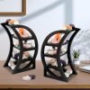 Goodsright Decor 2-Pack Wooden Crescent Moon Shelf Crystal Shelf Holder Display Moon Decor Shelves for Stones and Essential Oil Bedroom Living Room Bathroom