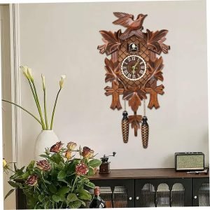 Goodsright Decor Cuckoo Clock with Working Bird Pendulum Wall Clock Wooden Cuckoo Clocks for Wall Coo Coo Clock with Night Mode for Living Room Bedroom Housewarming Gifts, Cuckoo Clock