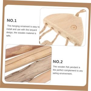 Goodsright Decor 4pcs Wooden Fish Ornament Mediterranean Fish Sculpture Wall Ornament Vintage Hanging Wooden Fish Household Fish Decor Nautical Decor Delicate Wall Wooden Decoration Wall Hanging