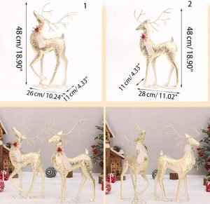 713QsW5B7wL._AC_SL1500 Goodsright Decor Christmas Wrought Iron Elk Statue Metal Animal Figurine Art Crafts Ornament Elk Statues In Home Decor
