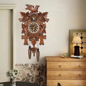 Goodsright Decor Cuckoo Clock with Working Bird Pendulum Wall Clock Wooden Cuckoo Clocks for Wall Coo Coo Clock with Night Mode for Living Room Bedroom Housewarming Gifts, Cuckoo Clock
