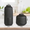 Goodsright Decor Ceramic Flower Vase Set 2 Large Matte Black Vase for Home Decor Classic Nordic Style Vases for Room Office Shelf Decor, Simple Yet Gorgeous Boho Decor Vase for Fresh Dried Flowers Pampas Grass