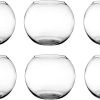Goodsright Decor Rose Bowls (Set of 6) and Flower Guide Booklet - Glass Round Vases for Weddings, Events, Decorating, Arrangements, Flowers, Office, or Home Decor.