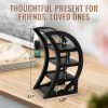 Goodsright Decor 2-Pack Wooden Crescent Moon Shelf Crystal Shelf Holder Display Moon Decor Shelves for Stones and Essential Oil Bedroom Living Room Bathroom