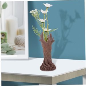 Goodsright Decor 3 pcs Garden Decorative vase Vintage Decor Tree Trunk vase Ornament Tree Trunk Flower Pot Tabletop Resin vase Office Decor Desktop Floral Vase Dry vase Synthetic Resin Modeling