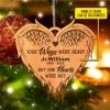 Goodsright Decor Personalized Your Wings were Ready Ornament - Heart Wings Keepsake Memorial Christmas Ornament, Wooden Ornament, Pack 3