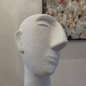 Goodsright Decor Abstract Statue for Home Decor, Ceramic Head Sculpture,Decorative Office White Figurine, Home Decorations for Living Room Shelf Decor Accents, 14 Inch