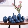 Goodsright Decor Navy Blue Ceramic Small Vases for Decor,10 Pack Blue Tiny vases for Flowers, Boho Small vases for centerpieces, Mini Bud Pampas Grass vases for Decor, for Coffee Table Entryway Bookshelf