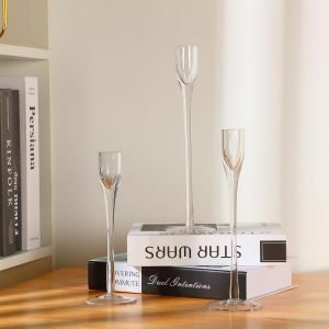 71AWdRYuztL._AC_SL1500 Goodsright Decor Wedding Glass Taper Candle Holders Candlestick Holders Bulk Clear Decorative Candle Stands Fits 3/4 Inch Thick Candle for Table Centerpiece Anniversary Dining Room Home Party Decor(6 Pcs)