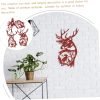 Goodsright Decor 9 Pcs Deer Decoration Metal Elk Wall Art Decor Metal Christmas Wall Art Iron Deer Wall Decor Deer Silhouette Wall Decor Front Door Material (wrought Iron Hanging on The Door