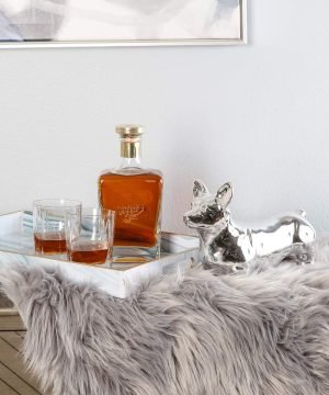 Goodsright Decor Corgi Dog Statue - Metallic Silver Standing Ceramic Dog Statue - Decorative Dog Sculpture for Garden or Home D??cor - Corgi Dog Outdoor Statue - (10.82?? x 3.62?? x 6.61??)