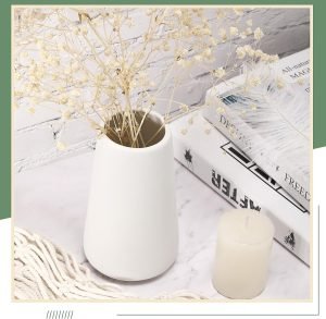 Goodsright Decor Set of 10 White Vases for Decor White Ceramic Vases for Home Wedding Boho Vases Modern Ceramic Vases for Pampas Grass Minimalist Farmhouse Decor Vases Office Table (Modern,3.4 x 5.9 in)