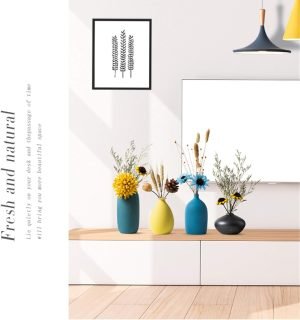 Goodsright Decor Small Ceramic Vase Decorative, Set of 4 Flower Bud Vases