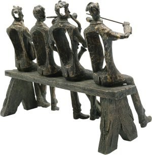 Goodsright Decor Musician Figurines Home Decor, Abstract Jazz Band Statues and Sculpture, Creative Desk Decoration for Office Living Room, Resin 12''