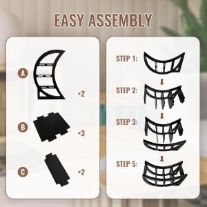 Goodsright Decor 2-Pack Wooden Crescent Moon Shelf Crystal Shelf Holder Display Moon Decor Shelves for Stones and Essential Oil Bedroom Living Room Bathroom