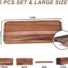 Goodsright Decor Wood Serving Trays 6 pcs, 14x6 in, Rustic Wooden Platters for Party, Kitchen Platter, Acacia Wooden Dessert Table Display Set, Decorative Tray Decor Small Chees, Charcuterie Boards Long BBQ Plates