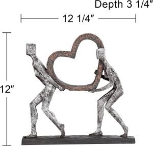 Goodsright Decor The Weight of Love 12" High Figurines and Heart Sculpture