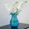 Goodsright Decor 8inch Blown Glass Bubble Vase Collection Modern Art Flower Vase Decoration for Home Decor Living Room,Office,Centerpiece,Table and Wedding,Blue