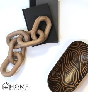 Goodsright Decor Acacia Wood Chain Link Decor- Natural Decorative Chain Links for Coffee Table Accessories, Book Shelves, Farmhouse, & Racks - Modern Rustic Home Decor Gift Ideas for Housewarming & Wedding