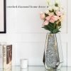 Goodsright Decor Crushed Diamond Mirrored Flower Vase Large Glass Vase Modern Crystal Decorative Mirror Vases Stunning Luxury Tall Floor Vase for Centerpieces Flowers Home Decor, Silver, 14" H. Can??t Hold Water.