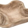Goodsright Decor Wavy Live Edge Wooden Dough Bowl for Decor 16" L Natural Root Wood Hand Carved Decorative Wooden Farmhouse Fruit Bowl, Home Decoration Centerpiece, Dining Room Table Display Bowl