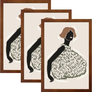 Goodsright Decor 16X20 Brown Picture Frame Solid Wood 16x20 Frame, Wall mounting Puzzle Frame 16x20 Poster Frame without Mat for home Decoration, 3 Pack