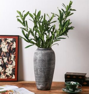 71KN7JboUQL._AC_SL1382 Goodsright Decor Large Ceramic Vase, 13 inch Black Farmhouse Vase,Pottery Decor,Decorative Vases for Home Decor,Rustic Vase,Terracotta vase,Distressed vase