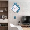 Goodsright Decor Pendulum Wall Clock Silent Non Ticking, Modern Style Wooden Living Room Swing Quartz Wall Clock, Large Dial Silent Home Decoration (Blue)