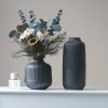 Goodsright Decor Ceramic Flower Vase Set 2 Large Matte Black Vase for Home Decor Classic Nordic Style Vases for Room Office Shelf Decor, Simple Yet Gorgeous Boho Decor Vase for Fresh Dried Flowers Pampas Grass