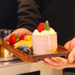 Goodsright Decor Wood Serving Trays 6 pcs, 14x6 in, Rustic Wooden Platters for Party, Kitchen Platter, Acacia Wooden Dessert Table Display Set, Decorative Tray Decor Small Chees, Charcuterie Boards Long BBQ Plates