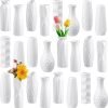 Goodsright Decor 24 Pcs Plastic Flower Vase White Bud Vase Ceramic Look Plastic Vases for Centerpieces Unbreakable Floral Vases Bulk for Home Office Table Living Room Decor