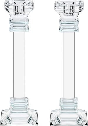 Goodsright Decor Crystal Candle Holders Set of 2-8" Tall Crystal Candlestick Holders - Ultra Elegant & Modern Centerpiece Home D??cor