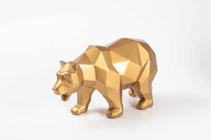 Goodsright Decor Animal Statues Home Decor Golden Bear Statue for Living Room Table Decor,Modern Sculpture Gift for Living Room, Bedroom, Office Desktop, Cabinet Shelf Decoration (Golden)