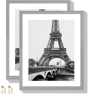 71PylAHP85L._AC_SL1500 Goodsright Decor 18x24 Aluminum Picture Frame Set of 2 - Displays Poster 16x20 with Mat or 18 x 24 without Mat, Black Metal Gallery Frame, Wall Horizontal or Vertical Display - Wall Hook Included