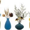 Goodsright Decor Small Ceramic Vase Decorative, Set of 4 Flower Bud Vases