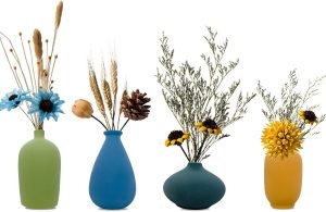 Goodsright Decor Small Ceramic Vase Decorative, Set of 4 Flower Bud Vases