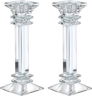 Goodsright Decor Crystal Candle Holders Set of 2-8" Tall Crystal Candlestick Holders - Ultra Elegant & Modern Centerpiece Home D??cor