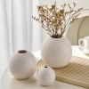 Goodsright Decor Ceramic Vase Set of 3 for Modern Home Decor, Boho Vase White Round Vase Minimalist Decorative Vase for Table Centerpiece Wedding Dining Living Room Office Entryway Coffee Table Decor