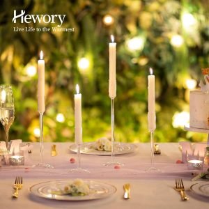 Goodsright Decor Glass Candle Holder Candlestick Holders: Taper Candle Holders 8Pcs Candle Stick Candle Holder, Clear Tall Candle Holders for Table Centerpiece Wedding Christmas Holiday Party Decorations??