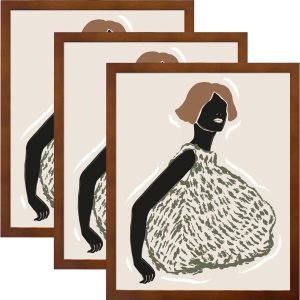 Goodsright Decor 16X20 Brown Picture Frame Solid Wood 16x20 Frame, Wall mounting Puzzle Frame 16x20 Poster Frame without Mat for home Decoration, 3 Pack