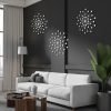 Goodsright Decor 3Pack Rhinestone Starburst Wall Decor Dia 17in Bling Diamond Decorative Sunburst Metal Iron Art Wall Hanging Sculptures for Living Room Bedroom Dining Room(Silver)
